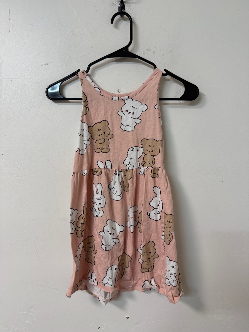 H&M Pink Sleeveless Dress with Bunny and Bear Print
